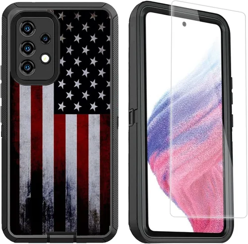 Miniatura 12 de Funda compatible con Samsung Galaxy A53 5G para mujeres y niñas, diseño de vaca, funda de lujo A53 5G con protector de pantalla, resistente a prueba