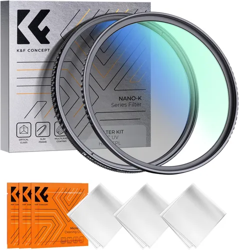 K&F Concept Kit de filtro de lente UV CPL de 1.929 in, 18 recubrimientos multicapa, filtro polarizador circular y filtro de protección UV MC para
