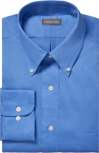 Miniatura 3 de Van Heusen Camisa de vestir con cuello con botones y corte regular para hombre, Azul cobalto
