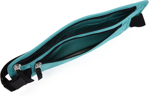 Miniatura 89 de DAITET Cinturón de dinero, soporte para pasaporte, cartera de viaje oculta segura con bloqueo RFID, riñonera encubierta (negro), Negro, Rfid