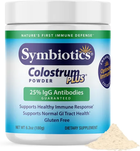 Miniatura 11 de Symbiotics Colostrum Plus Powder - Soporte de recuperación inmune y muscular, 25% de inmunoglobulinas IgG, resistencia al entrenamiento y salud