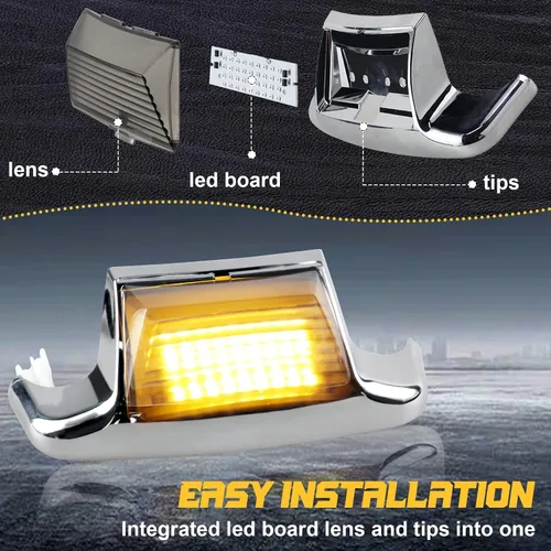 Miniatura 3 de Luces de guardabarros delanteros y traseros, luz de freno de punta de guardabarros LED compatible con Harley Electra Glide Road King Softail
