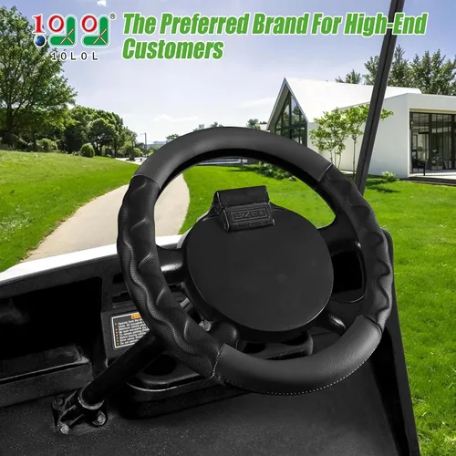 Miniatura 2 de 10L0L Fundas para volante de carrito de golf de 13 pulgadas para EZGO TXT&RXV, funda antideslizante de microfibra mejorada con piel sintética