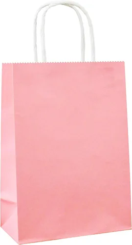 Miniatura 20 de 25 bolsas de regalo pequeñas de papel kraft morado claro, bolsas de regalo moradas con asas para recuerdos de fiesta (8.2 x 6 x 3.1 pulgadas)