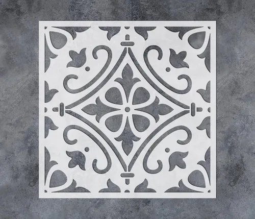 Miniatura 10 de GSS Designs - Plantilla de azulejos de joyas de 12 x 12 pulgadas, gran plantilla reutilizable para pintar y decorar la pared del piso, diseño