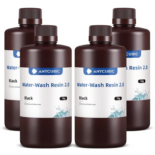 Miniatura 10 de ANYCUBIC Resina de impresora 3D lavable al agua 2.0, resina 3D de alta precisión de 405 nm, resina de fotopolímero de baja contracción para Gris