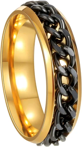 Miniatura 44 de Anillos giratorios para la ansiedad para hombre, anillos clásicos de cadena para mujeres y adultos, anillo de acero de titanio