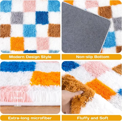 Miniatura 11 de Alfombras de área de 8x10 para sala de estar, alfombra shaggy grande ultra suave y esponjosa para dormitorio, alfombras de felpa mullida Blanco crema