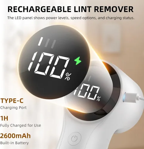 Miniatura 3 de Buywoo Afeitadora de Tela, Removedor de Pelusas Eléctrico, Afeitadora de Pelusas Recargable, Esenciales Domésticos para Ropa, Tapicería, Muebles