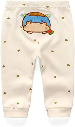 Miniatura 5 de Leggings unisex de algodón para recién nacido, paquete de 4 pantalones bordados, casuales, de 0 a 24 meses, para niños y niñas
