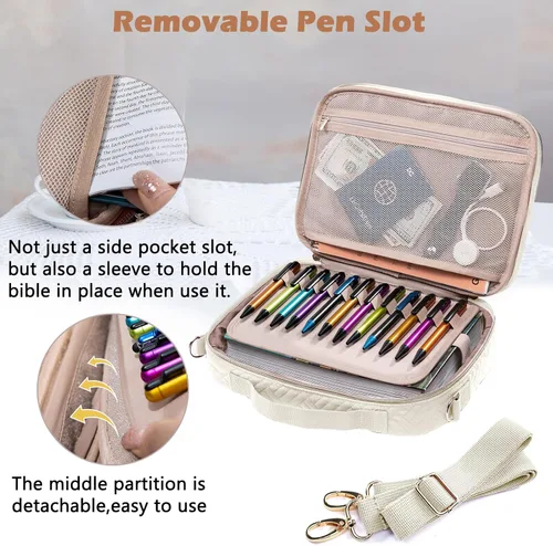 Miniatura 3 de Elegante funda para la Biblia de IMAGINING para mujer, funda para Biblia con asas y bolsas, gran regalo y protector de libros