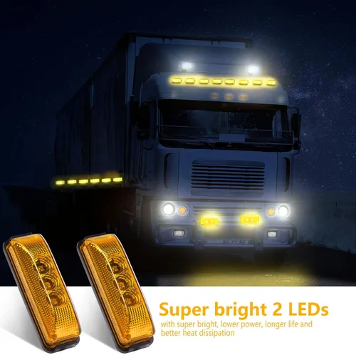 Miniatura 7 de Yahenda 20 Piezas Luces Marcadoras LED para Remolque de 3.9 Pulgadas con 3 LED Impermeables Luz Marcadora Lateral Rectangular Luces de Circulación
