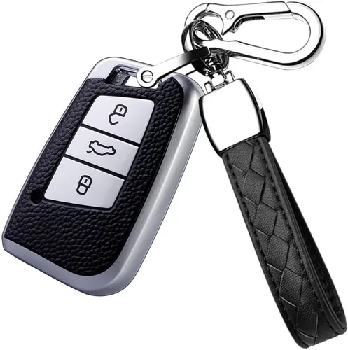Funda para llavero de automóvil de TPU con llavero para Volkswagen VW Atlas Golf Alltrack Jetta Passat Tiguan Arteon Funda para llave de coche con