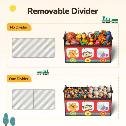 Miniatura 7 de YOHOOLYO Organizador de almacenamiento de juguetes para niños, 28.3 x 12.6 x 17.3 pulgadas, caja de juguetes grande y resistente con tapa y asas