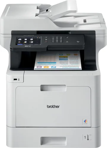 Brother MFC-L8900CDW - Impresora láser inalámbrica todo en uno, color blanco, impresión de fax de escaneo de copia, pantalla táctil LED de 5