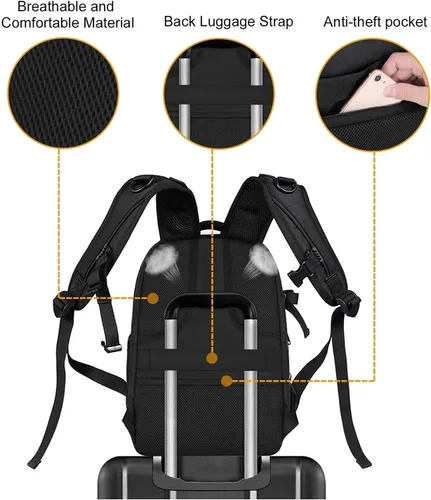 Miniatura 8 de MOSISO Mochila para cámaras réflex digital de un solo objetivo, réflex de un solo objetivo o sin espejo, funda rígida impermeable de apertura