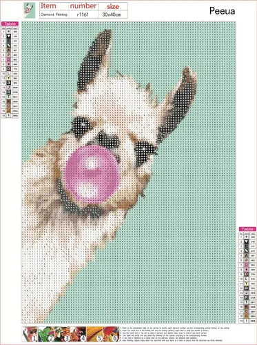 Miniatura 4 de Peeua Kits de pintura de diamantes 5D para adultos y niños, arte de diamantes de alpaca, arte de bricolaje, bordado de punto de cruz, manualidades