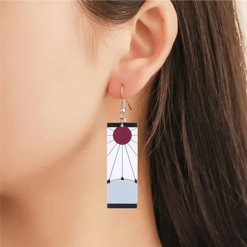 Miniatura 3 de Tanjiro - Pendientes colgantes para mujer, anime cosplay para hombres, Kimetsu No Yaiba, anime cosplay, regalo de Navidad para niñas, Acrílico, otro