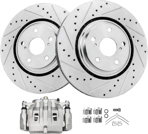 Miniatura 19 de Detroit Axle - Kit de freno delantero para Mercedes-Benz C350e GLC300 2016-2018, E300 2017, E350 2020-2022, frenos de disco perforados y ranurados