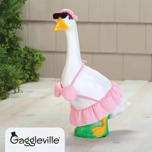 Miniatura 2 de Fox Valley Traders Gaggleville Bikini - Traje de ganso, se adapta a una estatua grande de 23 pulgadas de alto