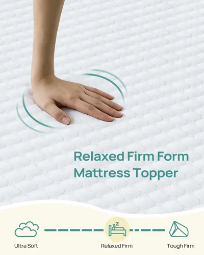 Miniatura 6 de Releep - Cubrecolchón de 3 pulgadas de gel tamaño individual para dormitorio universitario, cubrecolchón firme y refrescante para aliviar