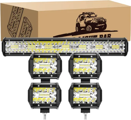 Miniatura 10 de GOOACC Barra de luz LED de 20 pulgadas, 420 W, ámbar, súper brillante, combo de triple fila de luz difusa y concentrada, 42000 lm, luz de trabajo