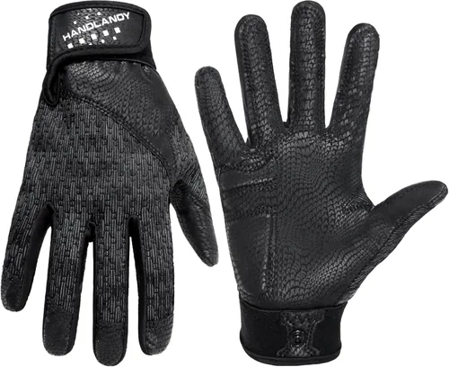 Miniatura 18 de HANDLANDY Guantes de bateo de béisbol para adultos y jóvenes, guantes de bateo de sóftbol con agarre transpirable para hombres, niños y niñas Blanco