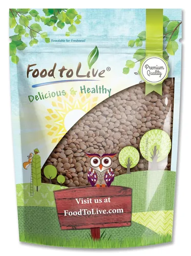 Food to Live - Lentejas rojas enteras, 1 libra - Frijoles crudos secos, germinables, veganos, kosher, a granel. Fácil de cocinar. Buena fuente de