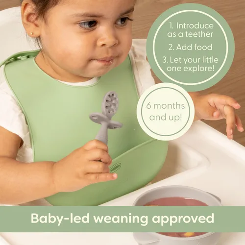 Miniatura 3 de Upward Baby - Cuchara de silicona para bebés con barrera antiestrangulamiento, cucharas para bebés de 6 meses, suministros infantiles de primera