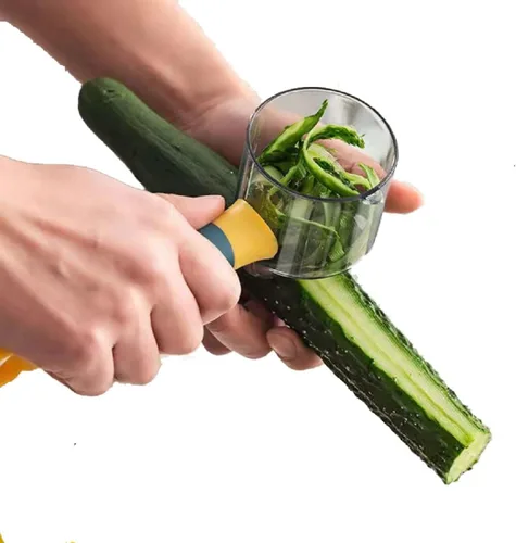 Miniatura 2 de Pelador de verduras con caja de almacenamiento, pelador de papas, pelador de almacenamiento, adecuado para zanahorias, papas, melones, gadgets, Verde