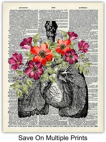 Miniatura 6 de Decoración artística de pared de corazón, cráneo, cerebro, pulmones, riñón, hígado, decoración de habitación de anatomía humana, decoración