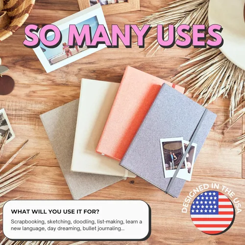 Miniatura 5 de Portage Cuaderno en Blanco de Tapa Dura con Papel Estético para Escritura y Diario – Libreta con Papel a Prueba de Manchas, Alto GSM, Cuaderno A5