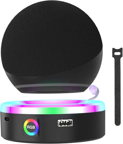 Miniatura 9 de Estación de carga para Echo Dot 4ª 5ª generación, 4 modos de control táctil sincronización de música RGB LED luz multicolor, soporte de escritorio