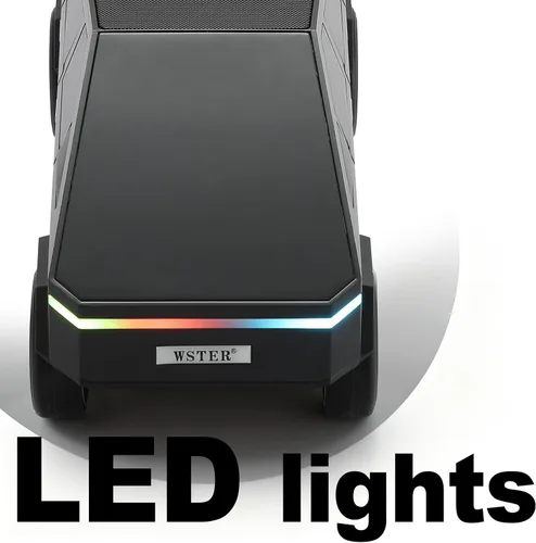 Miniatura 4 de WSTER Altavoz Bluetooth con reproducción de camión de estilo futuro con pantalla LED, TWS estéreo, FM, reproducción USB/TF, faros LED, micrófono