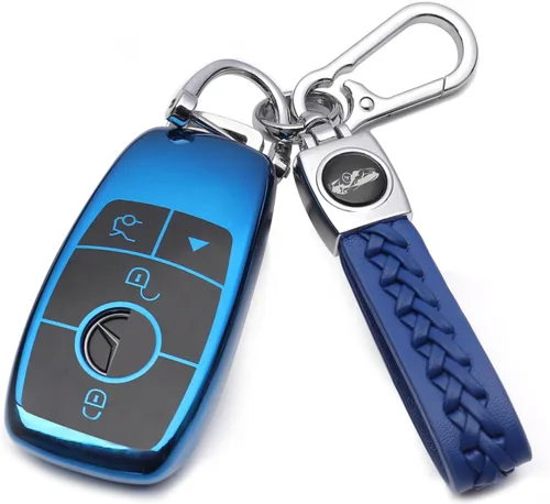 Miniatura 13 de Creativity Funda para llave de Mercedes Benz. Hermosa funda de TPU compatible con CLS CLK AMG ML C CL E S SL SLK G GLC GLE GLS M R Smart Remote Key