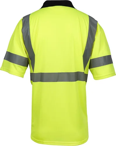 Miniatura 2 de L&M® Hi Vis Camiseta Polo ANSI Clase 3 Reflectante Seguridad Lima Naranja Negro Manga Larga Corta Alta Visibilidad