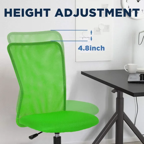 Miniatura 6 de Silla de oficina en casa de malla sin brazos, ergonómica, ejecutiva, ajustable, respaldo medio para mujer, pequeño, moderno, giratorio, escritorio