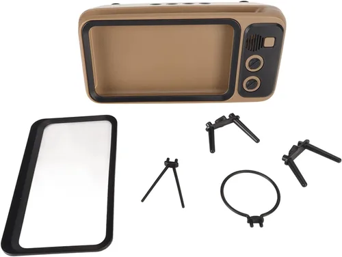 Miniatura 7 de ZJchao Soporte de teléfono retro para TV, estilo TV, soporte de teléfono retro para arañazos, decorativo, soporte para teléfono móvil de escritorio