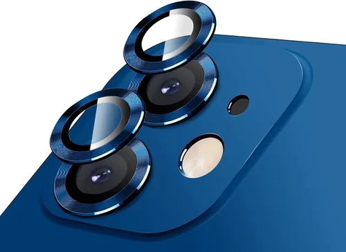 Miniatura 25 de LucBuy Protector de lente de cámara para iPhone 12 Pro Max, vidrio templado HD de alta calidad, aleación de aluminio, anillo individual, película