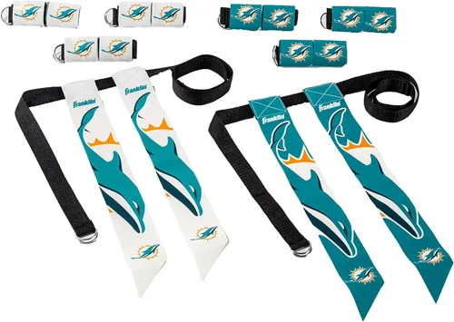 Miniatura 35 de Franklin Sports NFL - Conjuntos de fútbol con bandera del equipo de la NFL, cinturones + banderas, para niños + adultos, se adapta a cintura