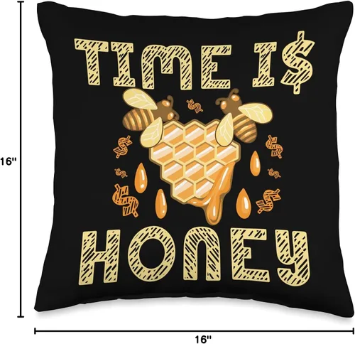 Miniatura 4 de Nature Cute Natural World Bears Forest Zoo Time is Honey Bees Lover Beekeeper Insects Apiology Joke Throw Pillow, 16x16, Multicolor