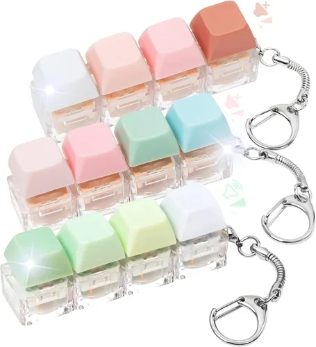 Miniatura 11 de Juguete Fidget de Teclado, 2 Piezas Llavero de Teclado Fidget Clicker de Teclado Fidget Silencioso Ruidoso Clicker Fidgets para Adultos Alivio