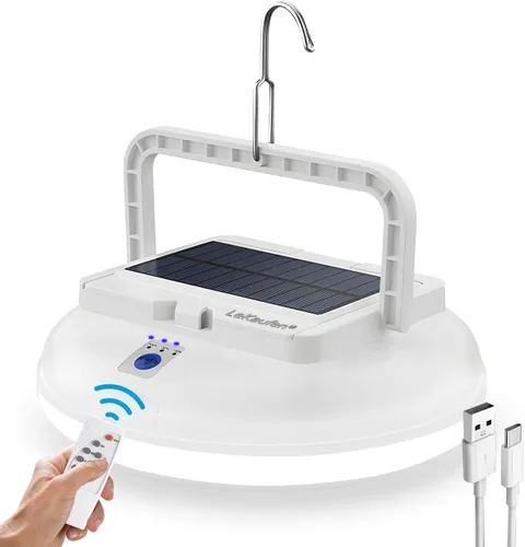 Miniatura 11 de Luz solar para campamento, 4500 lm, recargable, impermeable, para campamento, senderismo, huracán, cortes de energía, emergencia en el hogar