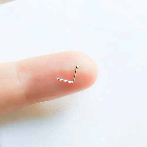 Miniatura 4 de 1mm Ball Nose Stud Sterling Silver Tiny Super Small Nose Piercing 0.6mm Pin Thickness Silver Dainty Nose Jewelry