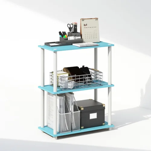 Miniatura 29 de Furinno Turn-N-Tube Estantes de almacenamiento, estante esquinero de 4 niveles, estante de exhibición de montaje sin herramientas, estantería