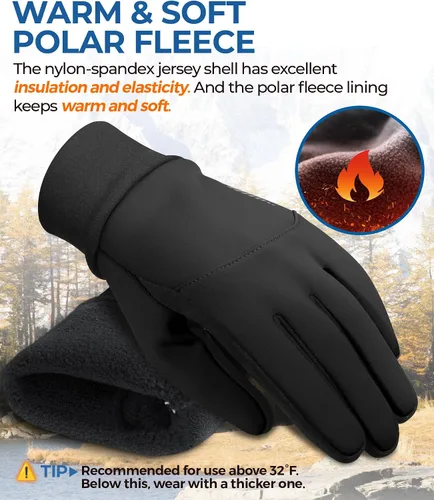 Miniatura 3 de Rivmount - Guantes de invierno resistentes al agua con pantalla táctil, guantes térmicos cálidos para hombres y mujeres, adecuados para climas