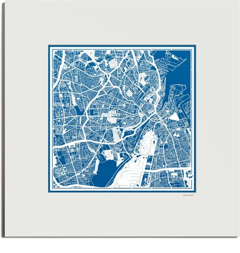 Miniatura 50 de O3 Design Studio Mapa de corte de papel Madrid negro mate de 20 x 20 pulgadas