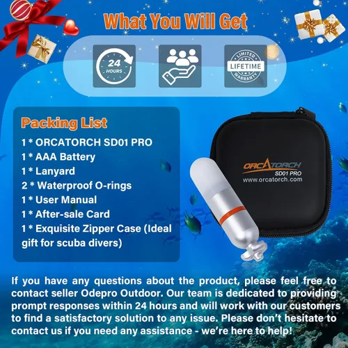 Miniatura 8 de ORCATORCH SD01PRO - Luz de señal de buceo brillante mejorada, luz de marcador de tanque sumergible con modos constantes y intermitentes, para buceo