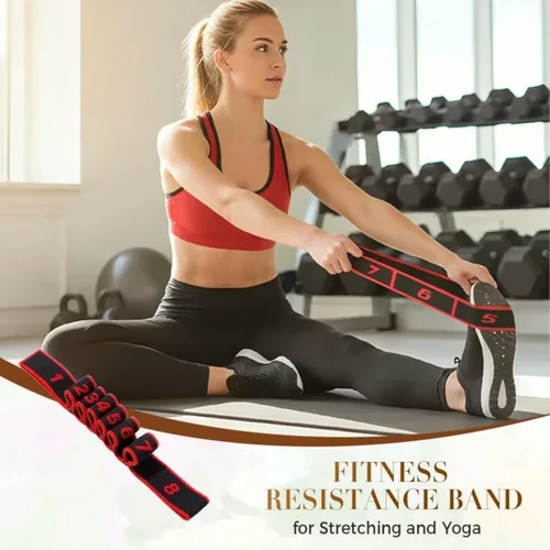 Miniatura 2 de Banda de resistencia de fitness para estiramiento y yoga, banda de resistencia elástica numérica con marcas claras, bandas elásticas