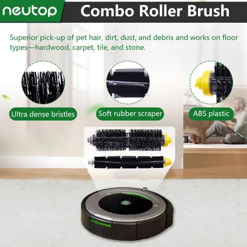 Miniatura 3 de Piezas de repuesto compatibles con iRobot Roomba 675 677 671 670 665 655 645 694 692 614, incluye batidor flexible y cepillo de cerdas herramienta